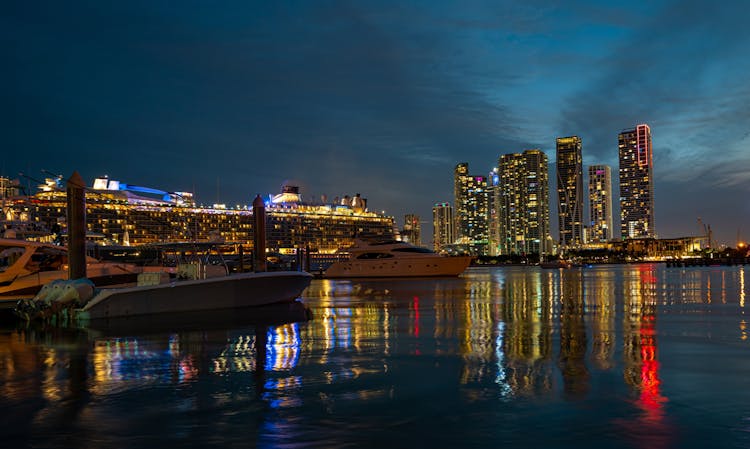 Miami night skyline cruise with premium open bar and views