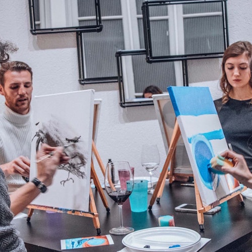 Roma: Pintar y beber con vino y pizza italianos