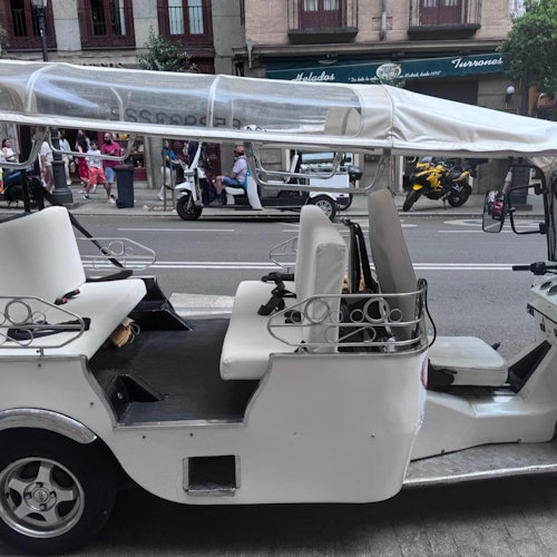 Madrid: Guided Tuk Tuk Tour + Roundtrip Transfer