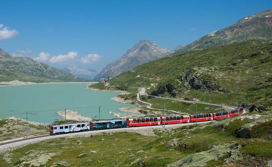 Bernina Express scenic train ride from Sankt Moritz to Tirano