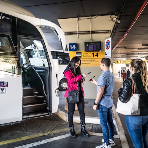 Aeropuerto de Fuimicino: Traslado en autobús de ida a Roma Termini