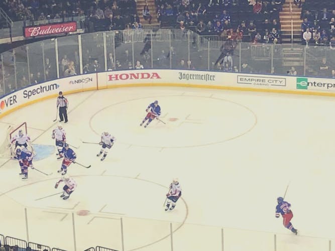 New York Rangers ice hockey game ticket at Madison Square Garden