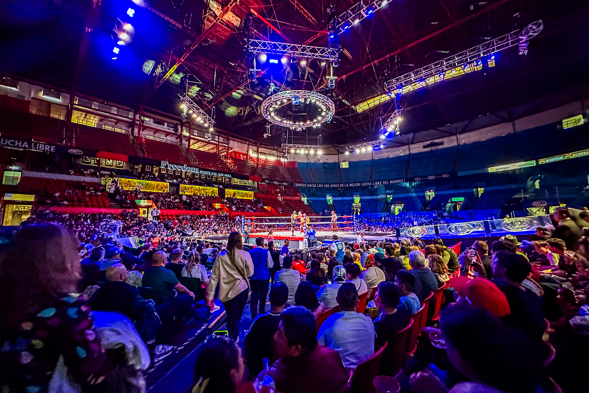 Mexico City Lucha Libre Wrestling Match and Mariachi